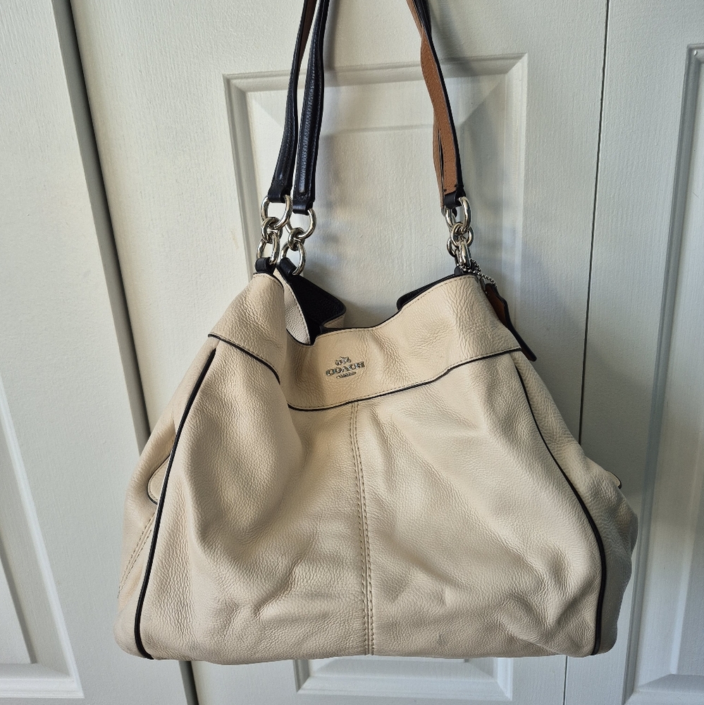 Cream white Coach purse